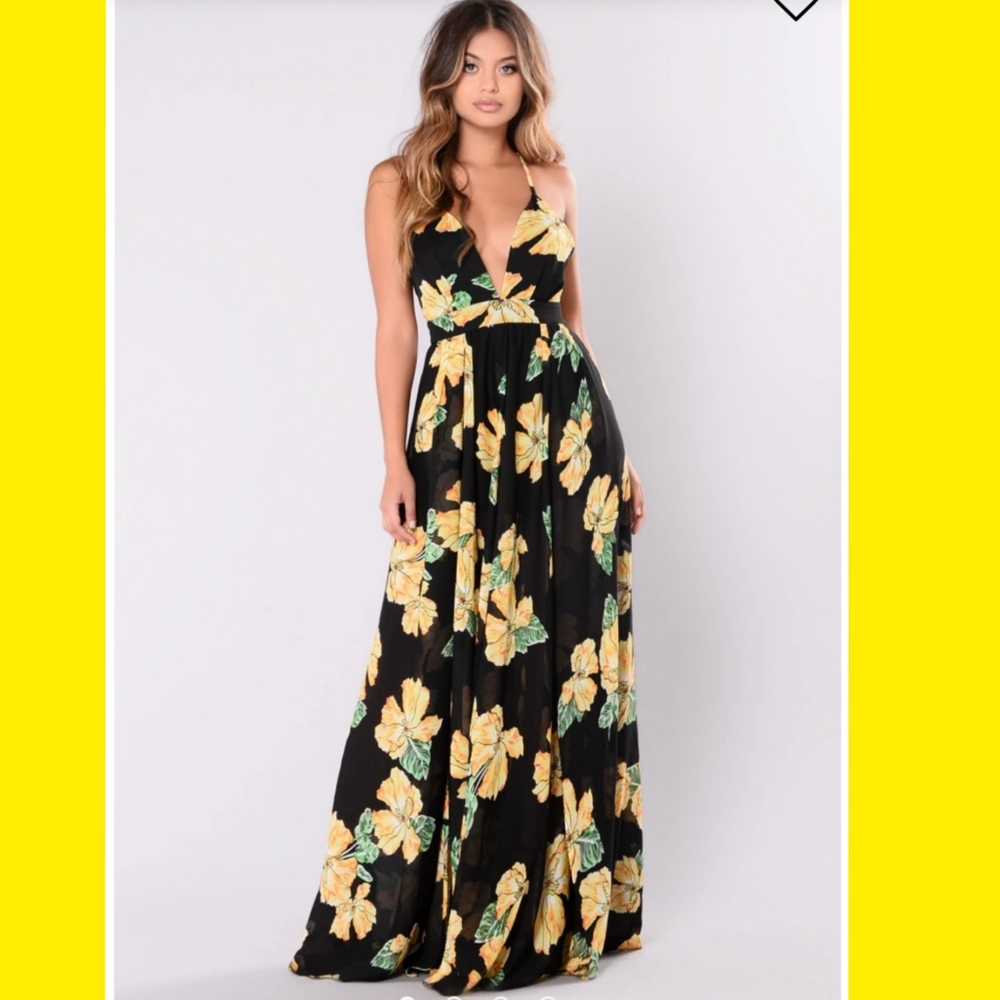 Black Floral Maxi Dress